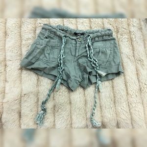 🏹 Papaya ARMY GREEN Tie Up Shorts